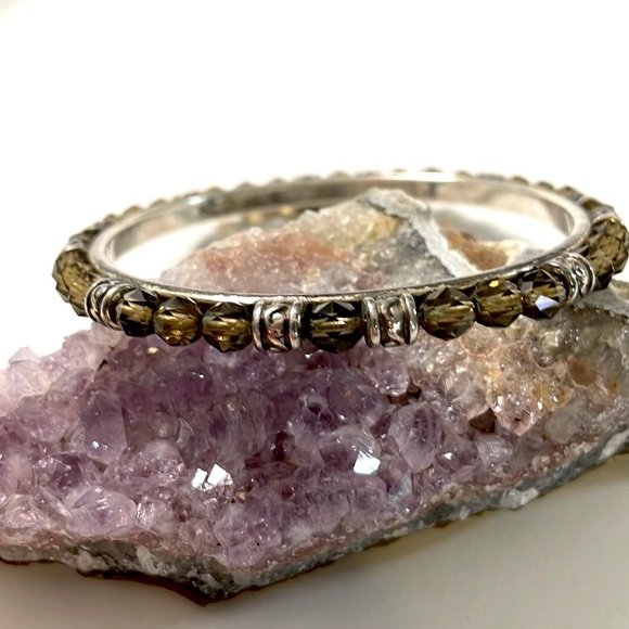 Brighton Jewelry - Brighton Bangle Bracelet with Amber and Silver Beads